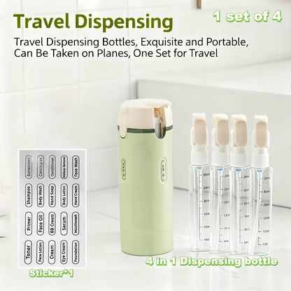 Arova Co. 1pc 4-in-1 lotion Dispenser Bottle, Travel Bottle , Travel Dispenser Bottle,